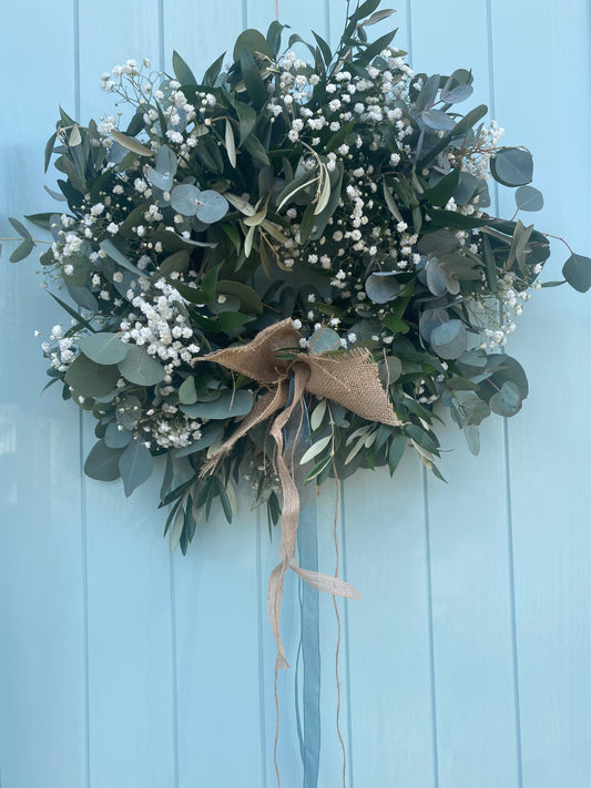 Foliage & Gypsophila Wreath