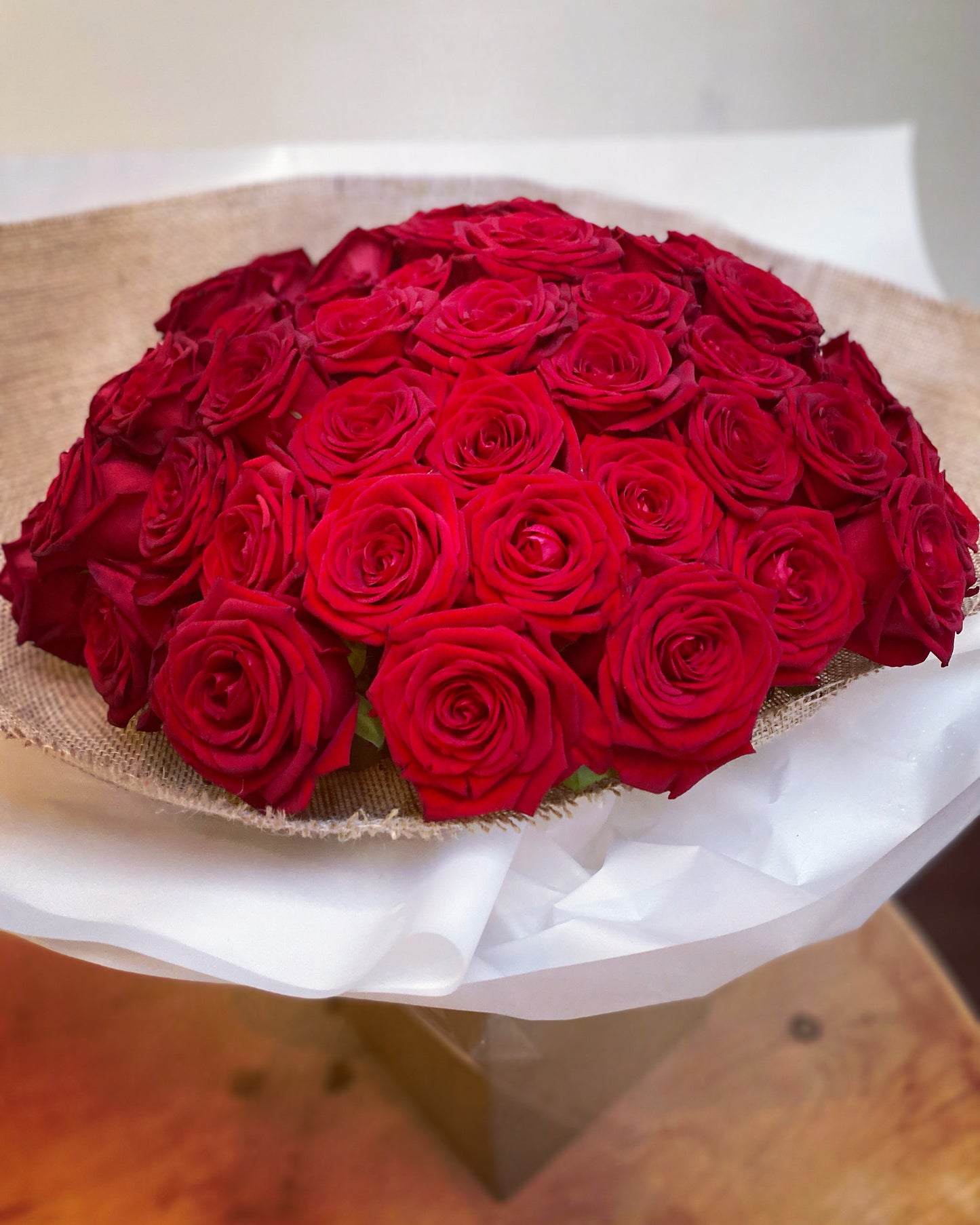 50 Red Rose Hand Tied