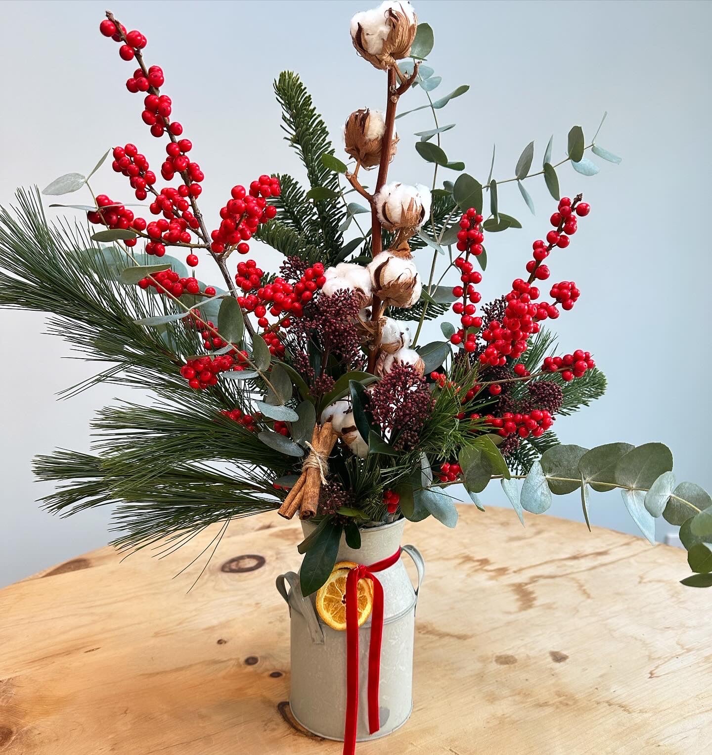 Seasonal Zinc Jug Arrangement