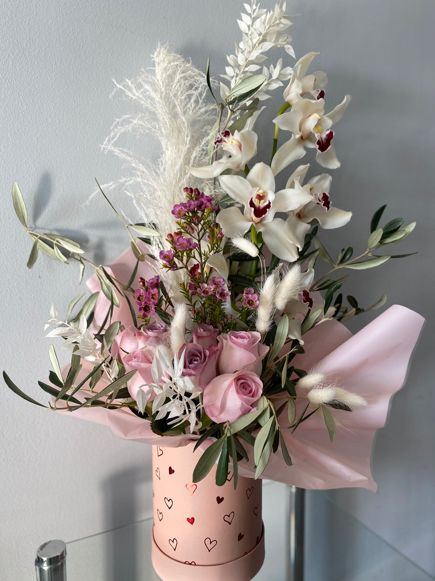 Orchid & Rose Arrangement